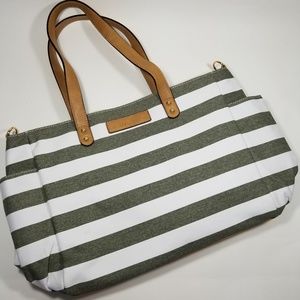Gray Stripe Canvas Tote Bag | White Elm | Blemish